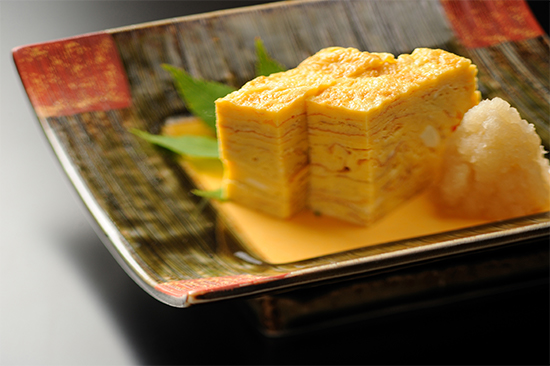 朝食のだし巻き玉子。毎日出来立てをご用意